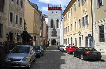 Schloßstraße mit Matthiasturm in Bautzen