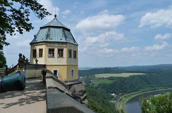 Friedrichsburg auf der Festung Königstein - Blick ins Elbtal
