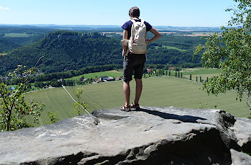 Lilienstein: Blick zur Festung Königstein