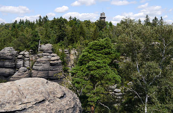 Blick zum Aussichtsturm auf dem Pfaffenstein