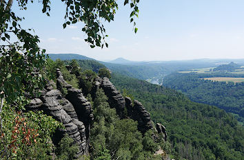 Blick zur Elbe von den Schrammsteinen