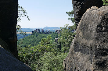Aussicht Schrammsteine Elbsandsteingebirge