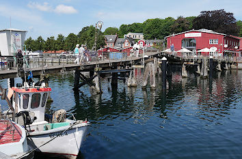 Hafen Eckernförde mit Holzbrücke