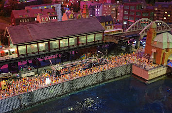 Hamburg bei Nacht im Miniatur Wunderland