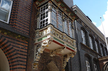 Balkon Langes Haus in der Breiten Straße in Lübeck