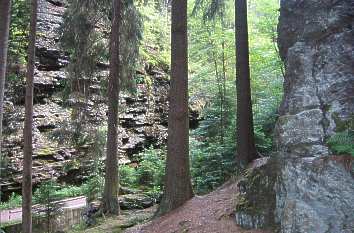 Hohe Felsen in der Marderschlucht