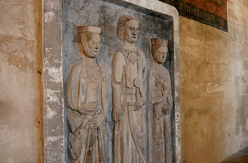 Grabplatte Graf von Gleichen mit Ehefrauen im Dom Erfurt
