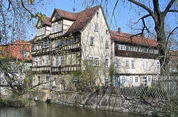 Breitstrom behind Krämerbrücke in Erfurt