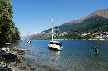 Weide am Lake Wakatipu in Neuseeland