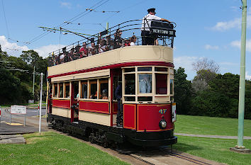 Historische Straßenbahn in Auckland